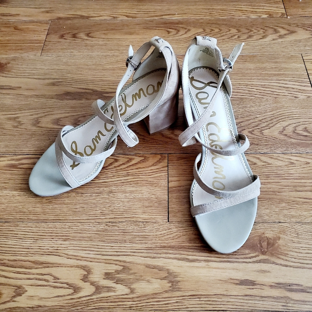 Sam Edelman Strapy Chunky Short Tan Heel